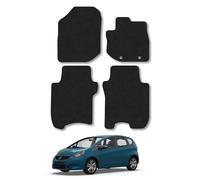 Honda Jazz (2008-2011) Car Mats Accessories Tailored Fit Carpet Floor Mats Non Slip Black Trim Full Coverage Compatible Accessory Front Rear Set Anti Slip Granulated Backing Hand-Finished Clips