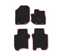 Honda Jazz (2011-2015) Car Mats Accessories Tailored Fit Carpet Floor Mats non Slip Red Trim Full Coverage Compatible Accessory Front Rear Set Anti Slip Granulated Backing Hand-Finished