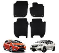 Honda Jazz (2015-2020) [Manual] Car Mats Accessories Tailored Fit Carpet Floor Mats Non Slip Black Trim Full Coverage Compatible Accessory Front Rear Set Anti Slip Granulated Backing Clips