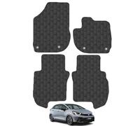 Honda Jazz (2020+) [Manual] Heavy Duty Thick Rubber Car Mats Accessories Tailored Fit Front Rear Set Compatible Accessory Waterproof Durable Non-Slip 5mm Full Coverage Protection with Clips