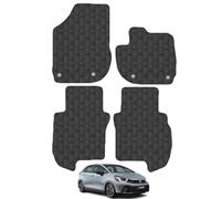 Honda Jazz (2020+) [Manual] Rubber Car Mats Accessories Tailored Fit Compatible Accessory Waterproof Protection Non-Slip Floor Mats Full Coverage Durable Front Rear Set Coverage with Clips