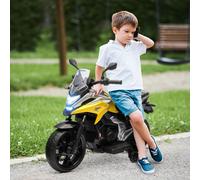 AIYAPLAY Honda Licensed 12V Kids Electric Motorbike, Ride on Motorcycle with Music, Headlights, Early Education Function, 2 Training Wheels, for 3-6 Years - Yellow