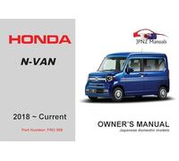 Honda N-Van 2018 on Print edition English Language Owners Handbook