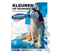 Honden in de natuur - Deel 2 | Kleuren op nummer voor volwassenen: Ontspannend kleurboek met gedetailleerde illustraties van honden van verschillende rassen in weidse landschappen