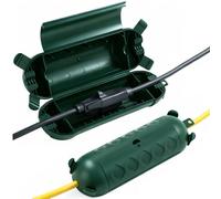 HONDERSON 2PK Outdoor Extension Cord Cover Outside Waterproof, Extension Cord Protector Connector, Electrical Safety Box to Protect Outdoor Plug, Outlet, Christmas Decorations Lights, Green