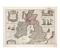 Hondius 1617 Map Great Britain Ireland Latin Language Large Wall Art Poster Print Thick Paper 18X24 Inch