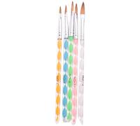 HondoKet 5pcs Acrylic Nail Art UV Gel Carving Pen Brush Liquid Powder DIY No. 4/6/8/10/12
