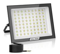 Hondony 200W Led Floodlight Outdoor, 6500K LED Outdoor Security Lights, Waterproof IP66, Cold White Wall Light for Yard Garden Garage Patio Warehouse