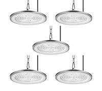 Hondony 5Pack 300W Led UFO High Bay Light, Cold White 6500K 80000lm, AC 210-220V, IP65 Waterproof, Shop Lights for Workshop Warehouse Factory Barn Garage Area Lighting Fixture