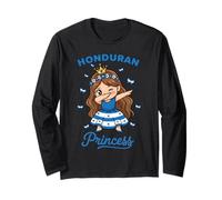 Honduran Princess Dabbing Cute Girl Honduras Flag Long Sleeve T-Shirt