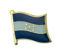 Honduras Country Flag Metal Enamel Lapel Pin Badge - 1.9 x 1.6 cm Blue White Blue with Five Stars - Hard Enamel Finish with Secure Clasp for National Pride, Travel, Events, and Collectors