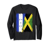 Honduras Jamaica Half Flag Honduran Jamaican Heritage Long Sleeve T-Shirt