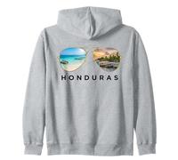 Honduras Tropical Paradise Beach And Sunset Aviator Sunglass Zip Hoodie