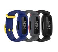 honecumi 3 Pack Ace Straps Compatible with Fitbit Ace 3 Watch Bands for Kids Children - Colorful Skin-Friendly Watch Strap Wristband Bracelet Replacement Accessory for Boy Girl Gift