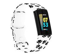 honecumi Charge 5 Floral Straps Compatible with Fitbit Charge 5 Sport Watch Band Wrist Strap for Men Women Silicone Pattern Colorful Watch Strap Bracelet Wristband Replacement Accessories Large Band