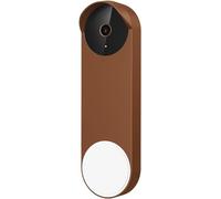 honecumi Compatible with Google Nest Doorbell (Battery) Silicone Case Cover Skin, Waterproof Silicone Doorbell Camera Protector Cover Accessories for Google Nest Doorbell, Brown