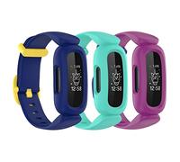 honecumi Replacement for Fitbit Ace 3 Kids Straps, Colorful Skin-Friendly Ace 3 Watch Strap Wristband Bracelet Replacement Accessory for Boys Girls Kid Gift Strap[3 Pack]