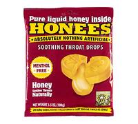 Honees Honey Filled Cough Drops - 20-Piece Single Pack Menthol-Free Lozenges | Temporary Relief from Cough | Soothes Sore Throat | All Natural