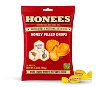 Honees Honey Filled Cough Drops - 20-Piece Single Pack Menthol-Free Lozenges | Temporary Relief from Cough | Soothes Sore Throat | All Natural