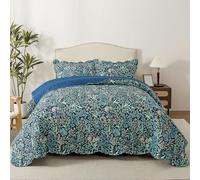 HoneiLife Botanical Quilt Queen Size - Floral Quilt Sets 3-Piece, Microfiber Bedspreads Wildflower Coverlets Lightweight Bed Cover, Queen Quilt Bedding Sets All Season Use