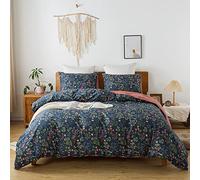 HoneiLife King Duvet Cover Set - 100% Cotton Comforter Cover Floral Duvet Cover Sets,Soft & Breathable Duvet Cover with Zipper Closure and Corner Ties,3pcs Wildflower Comforter Cover Sets- Flower Sea