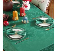 Honellaty Christmas Green Napkins, Jacquard Fabric Napkin, Winter Holly Berry Leaf Pattern， Washable Napkins for Family Gathering Dinner Decor,Set of 4 （20×20 Inches Green）