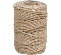 HONENCN 5 mm X 30 Meters Natural Jute Hemp Rope Heavy Duty Thick Twine for Garden, Binding, Crafts, Packing Material, Cat Scratcher Post Tree