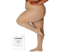 HONENNA Queen Plus Size Fleece Lined Tights, 6 Colors Thermal Warm Winter Tights for Women, 1 Pair Tan 5X+