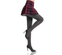 HONENNA Women's Control Top High Elastic Soft Opaque Pantyhose Tights, 1 Pair Grey, L-XL