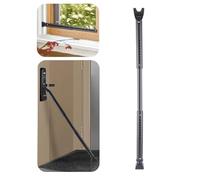 HoneSecur 2 in 1 Sliding Door Safety Bar and Sliding Door Stop - Adjustable Child Safety Bar - Built Iron - Black