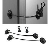HoneSecur 2 Pack Refrigerator Lock with Magnetic, Child Safety Locks, Fridge Freezer Door Lock, for Cabinet Drawer, Convenient - Black