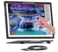 Honesorn Rechargeable A4 Copy Tracing Light Pad with Type-C Port, Ultra-Thin Diamond Painting Light Board, Led Light Table for Weeding Vinyl, Dimmable Tracing Light Box for Artists, Teens, Black