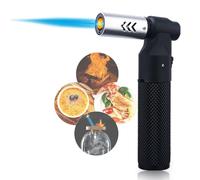 HONEST Blow Torch Sl djustable Butane Torch Cooking Torch Lighter Camping Home Use Welding Culinary Chef Coal Cocktail etc (Silver)