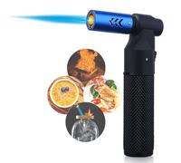 HONEST Blow Torch Sleek Adjustable Butane Torch Cooking Torch Lighter Camping Home Use Welding Culinary Chef Coal Cocktail etc (Blue)