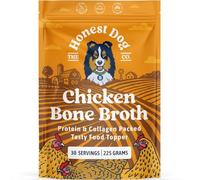 Honest Dog Co. Bone Broth for Dogs and Cats (225 Grams, 30+ Servings) - High in Collagen Protein - Chicken Bone Broth Powder for Dogs - Dog and Cat Food Topper for Dry Food - Gravy Granules