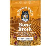 Honest Dog Co. Bone Broth Powder for Dogs - High in Protein & Collagen - 100% Natural Dog Food Topper - Dog Chicken Gravy Granules (250 grams, 50 Scoops)