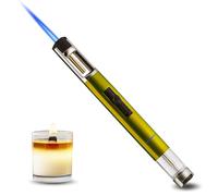 HONEST Elegant Torch Lighters Butane slim Lighter Refillable Single Jet Flame for Candle Grill BBQ (Gold)