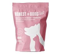 Honest + Good Pet Beef Bone Broth & Pre-Biotic - 250 g | 50 Servings | Supports Hips, Joints, Digestion, Hydration & Gut Health for Dogs & Cats | High in Type II Collagen, Electrolytes & Fibre