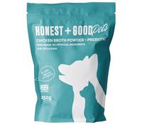 Honest + Good Pet Chicken Bone Broth & Pre-Biotic - 250 g | 50 Servings | Supports Hydration, Joint Health & Mobility for Dogs & Cats | High in Type II Collagen, Electrolytes & Fibre