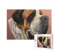 Honest Old Dog Saint Bernard Art Printed,300 Pieces Wooden Jigsaw Family Game Jigsaw Puzzles for Adults Teens Home Decor