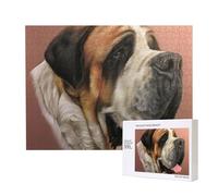 Honest Old Dog Saint Bernard Art Printed,500 Pieces Wooden Jigsaw Family Game Jigsaw Puzzles for Adults Teens Home Decor