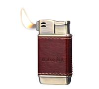 Honest Tobacco Pipe Lighter - Genuine Leather Adjustbale Soft Flame Refillable Butane Gas Lighter - Boxed