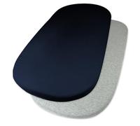HonestBaby 2-Pack Organic Cotton Fitted Bassinet Sheet, Dark Navy, One Size