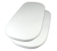 HonestBaby 2-Pack Organic Cotton Fitted Bassinet Sheet, White, One Size