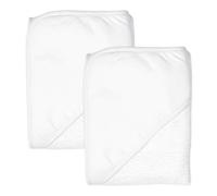 HonestBaby 2-Pack Organic Cotton Hooded Towels, Bright White, One Size, Bright White, One size