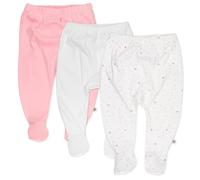HonestBaby Baby 3-Pack Organic Cotton Footed Harem Pants, Love Dot, 0-3 Months (Pack of 3)