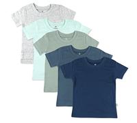 HonestBaby Baby 5-Pack Short Sleeve T-Shirts 100% Organic Cotton, Toddler, Little Kid, Boy, Girl, Unisex Infant, Morning Mountains, 2 Years (Pack of 5)