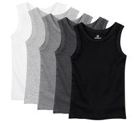 HonestBaby Baby Sleeveless Muscle T-Shirts 100% Organic Cotton for Infant Toddler Boys, Girls Tank Top, 5-Pack Gray Ombre, 5 Years (Pack of 5)