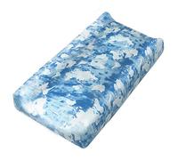 HonestBaby - Organic Cotton Changing Pad for Kids, Watercolor Design, One Size Fits All