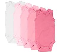 HonestBaby Unisex-Baby Organic Cotton Sleeveless Bodysuit Multi-Pack, Pink Ombre, 18 Months